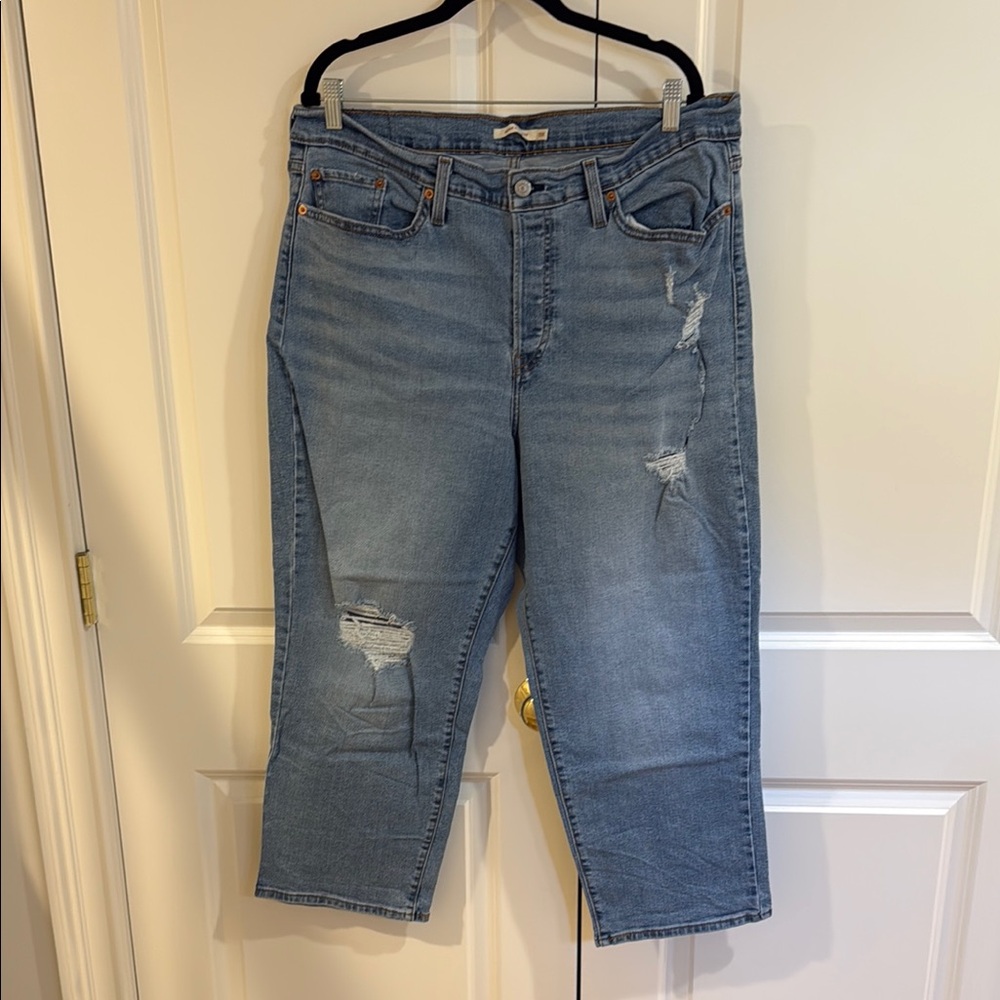 Women's Blue Distressed Jeans